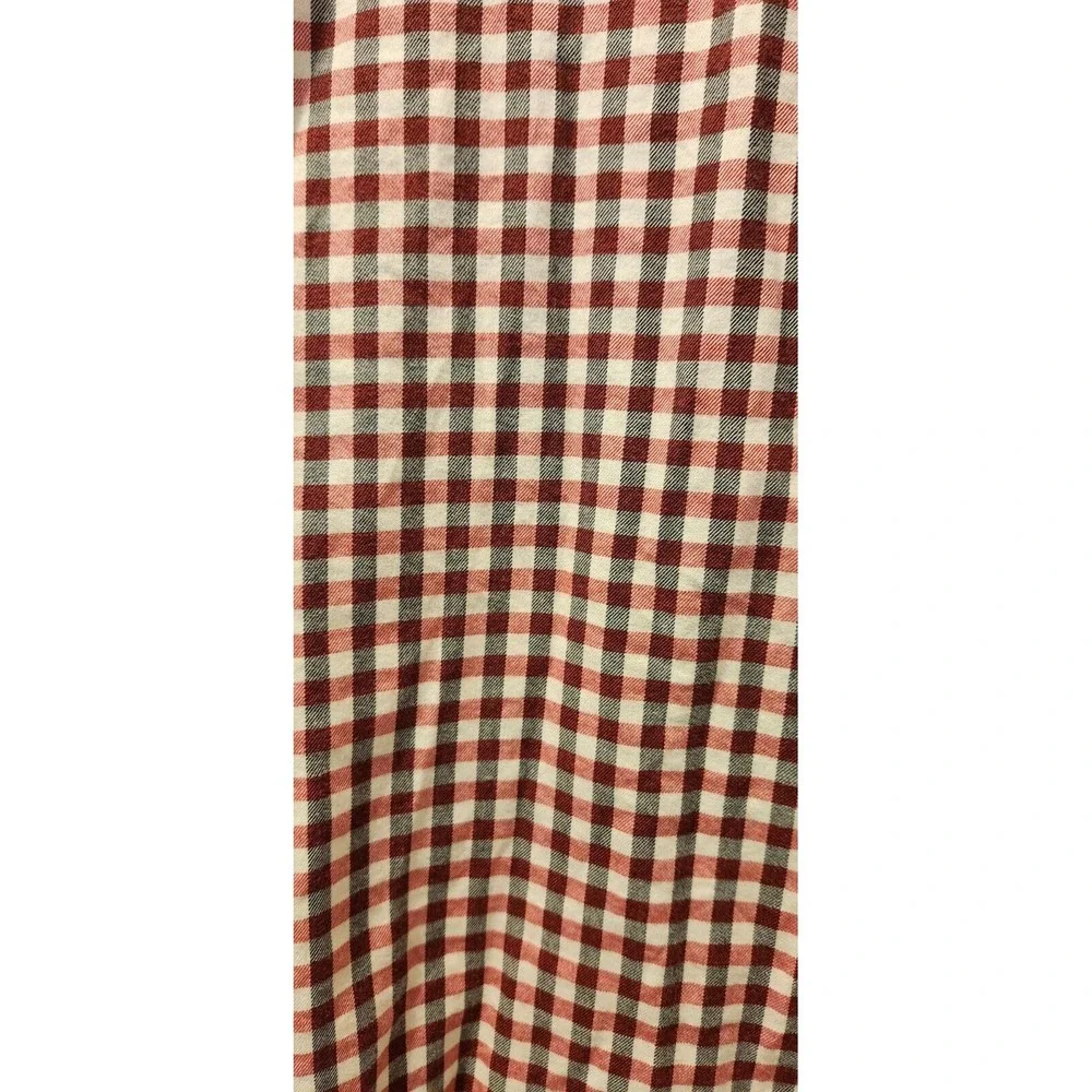 BANANA REPUBLIC Mens Medium Shirt Luxe Flannel Check Camden‎ Fit Red/Black/Ivory